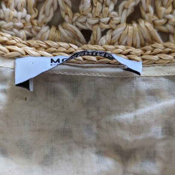 Size 8 Moschino Aeffe S.P.A. cotton crochet summer dress, neutral mini sun dress - Picture 11 of 13